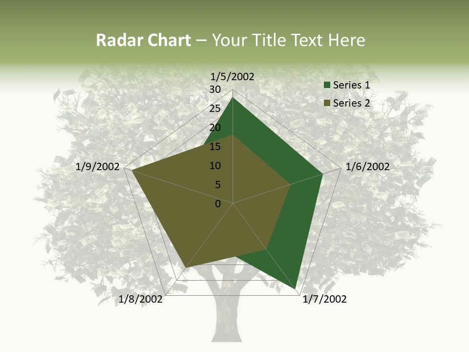 A Tree Filled With Lots Of Money On Top Of A White Background PowerPoint Template