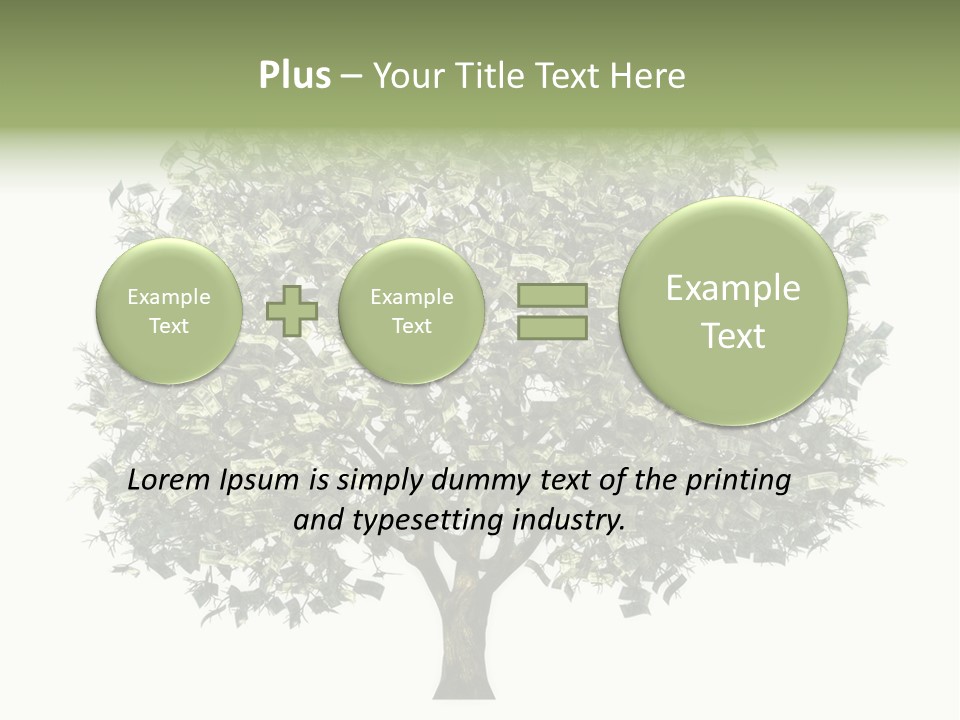 A Tree Filled With Lots Of Money On Top Of A White Background PowerPoint Template