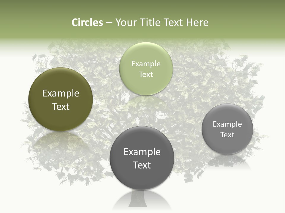 A Tree Filled With Lots Of Money On Top Of A White Background PowerPoint Template