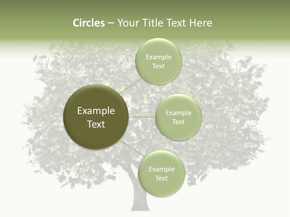 A Tree Filled With Lots Of Money On Top Of A White Background PowerPoint Template
