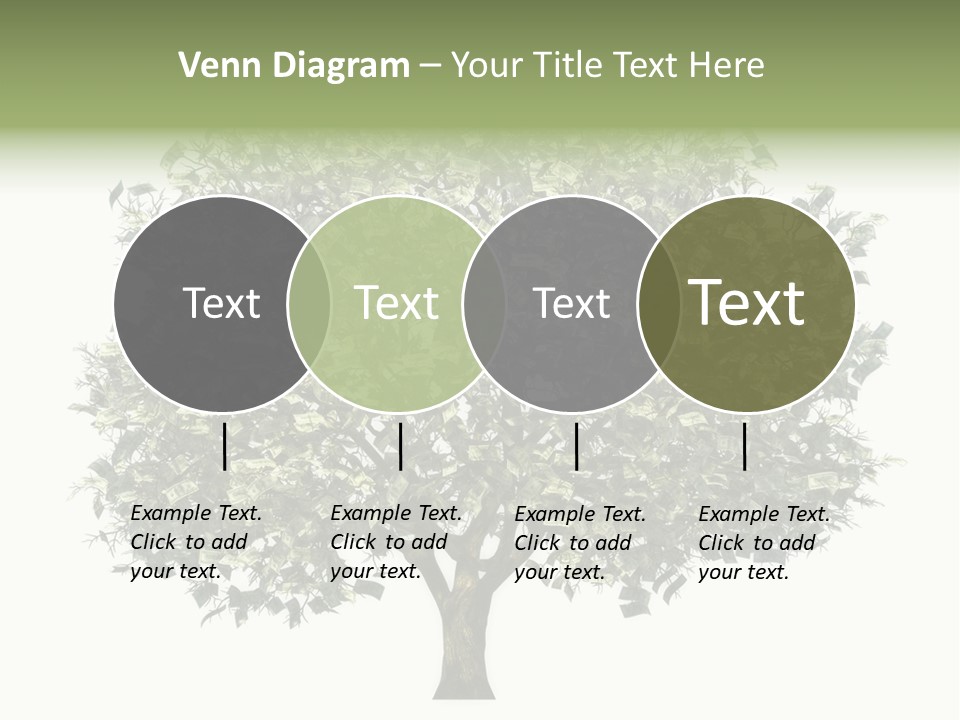 A Tree Filled With Lots Of Money On Top Of A White Background PowerPoint Template