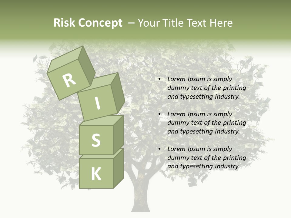 A Tree Filled With Lots Of Money On Top Of A White Background PowerPoint Template