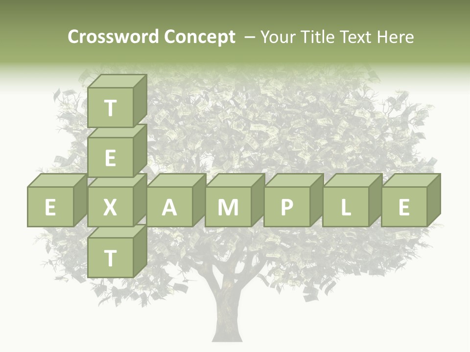 A Tree Filled With Lots Of Money On Top Of A White Background PowerPoint Template