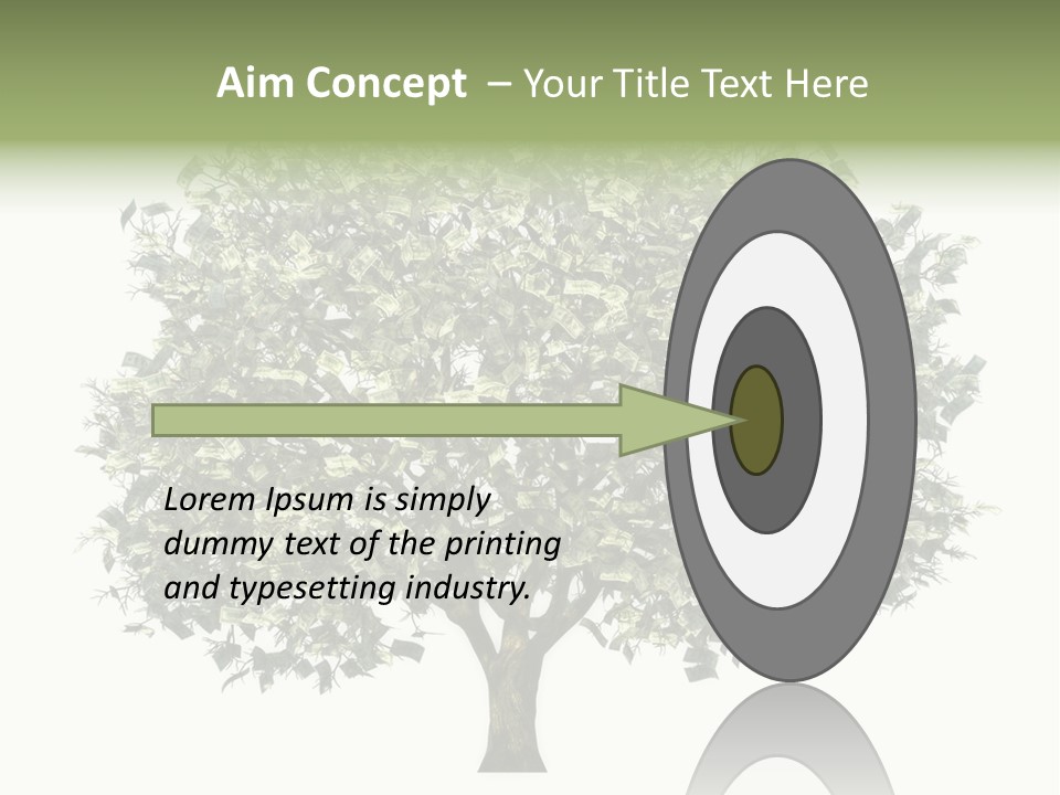 A Tree Filled With Lots Of Money On Top Of A White Background PowerPoint Template