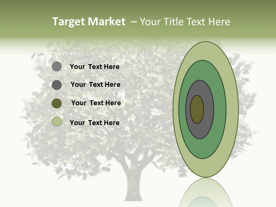 A Tree Filled With Lots Of Money On Top Of A White Background PowerPoint Template