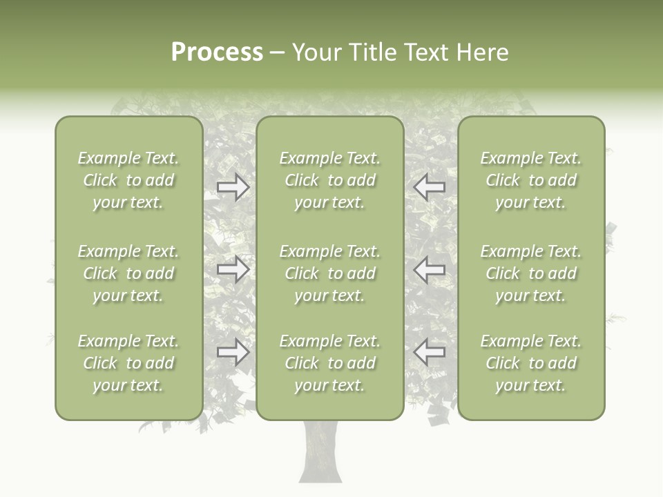 A Tree Filled With Lots Of Money On Top Of A White Background PowerPoint Template