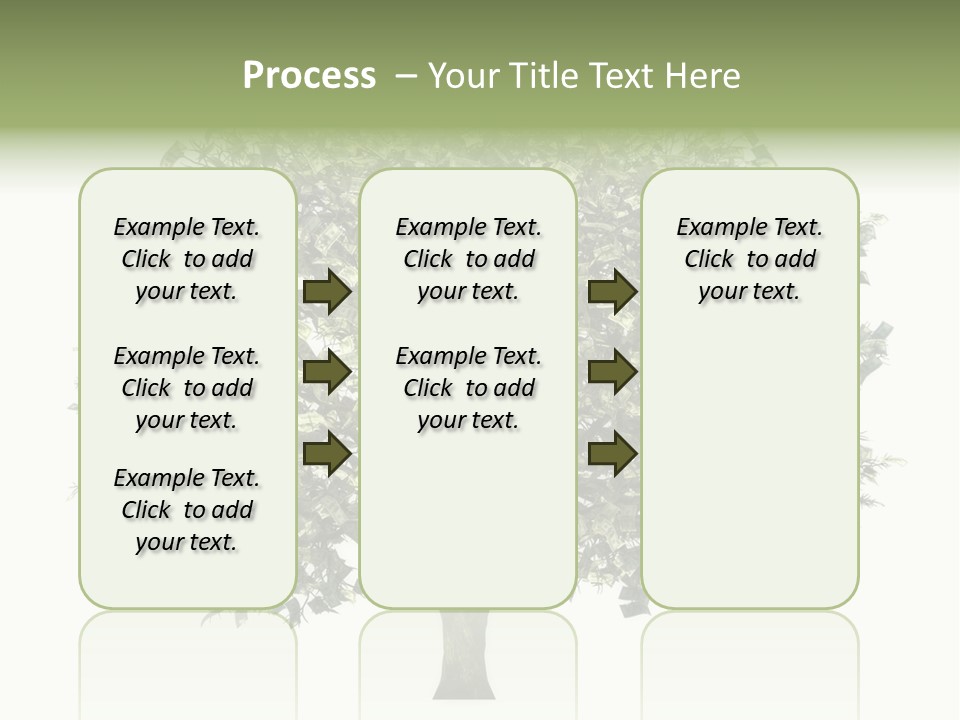 A Tree Filled With Lots Of Money On Top Of A White Background PowerPoint Template