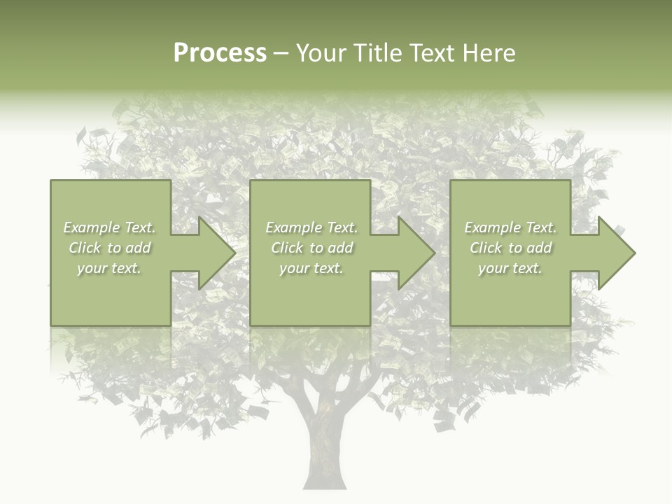 A Tree Filled With Lots Of Money On Top Of A White Background PowerPoint Template