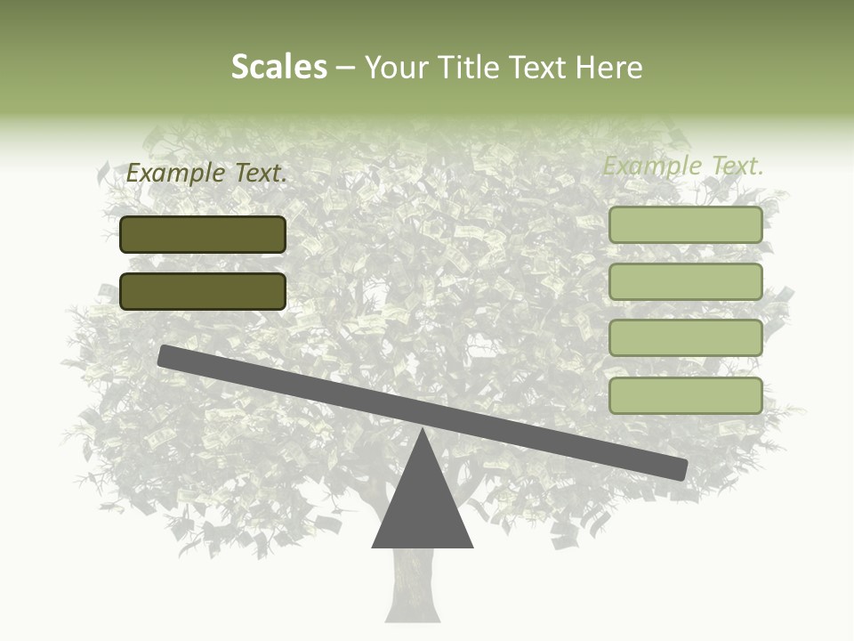 A Tree Filled With Lots Of Money On Top Of A White Background PowerPoint Template