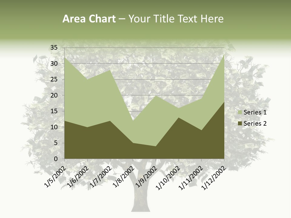 A Tree Filled With Lots Of Money On Top Of A White Background PowerPoint Template