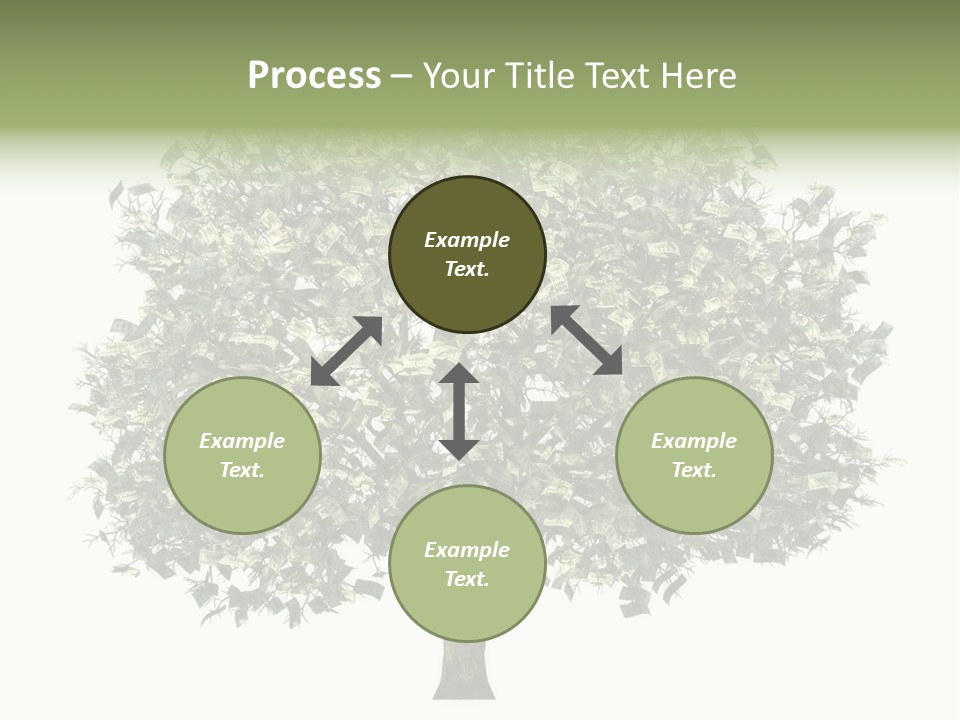 A Tree Filled With Lots Of Money On Top Of A White Background PowerPoint Template