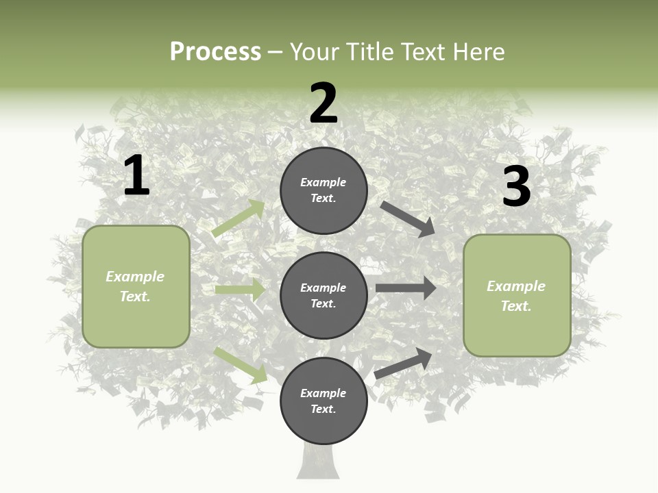 A Tree Filled With Lots Of Money On Top Of A White Background PowerPoint Template
