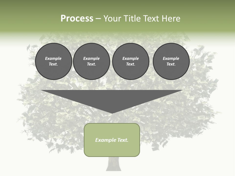 A Tree Filled With Lots Of Money On Top Of A White Background PowerPoint Template