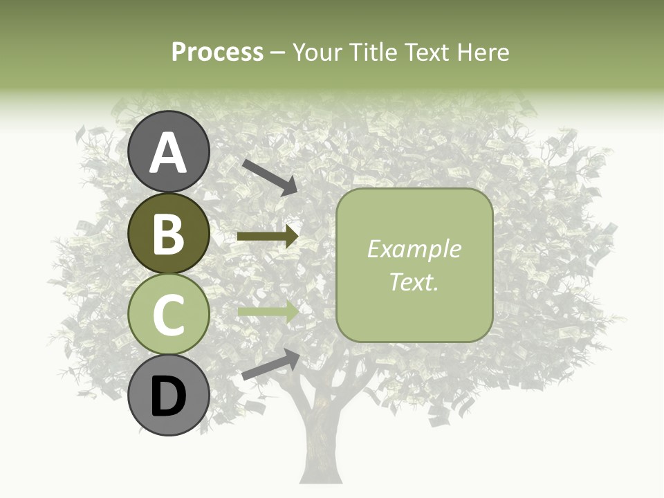 A Tree Filled With Lots Of Money On Top Of A White Background PowerPoint Template