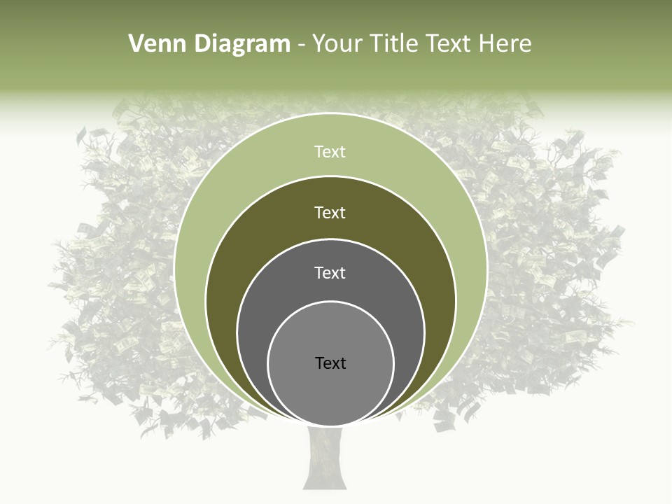 A Tree Filled With Lots Of Money On Top Of A White Background PowerPoint Template