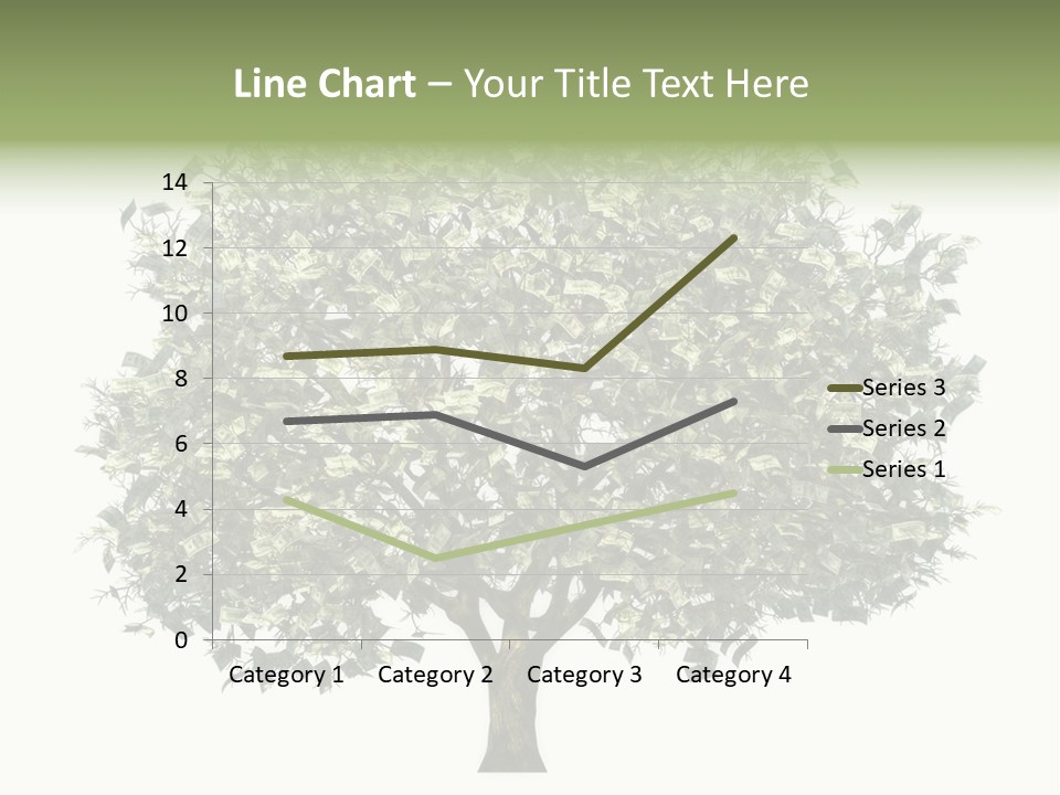 A Tree Filled With Lots Of Money On Top Of A White Background PowerPoint Template