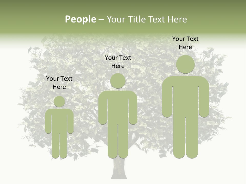 A Tree Filled With Lots Of Money On Top Of A White Background PowerPoint Template