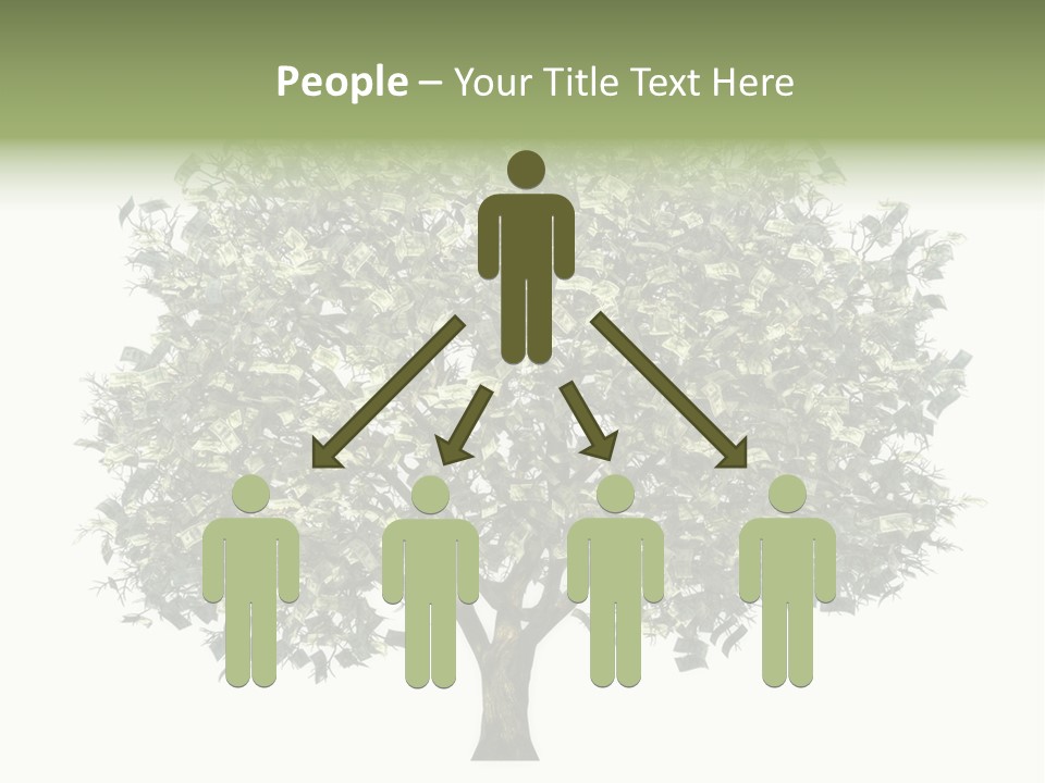 A Tree Filled With Lots Of Money On Top Of A White Background PowerPoint Template