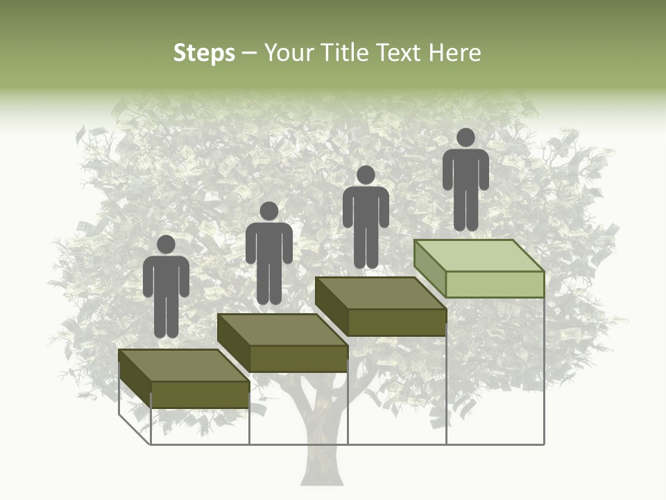 A Tree Filled With Lots Of Money On Top Of A White Background PowerPoint Template