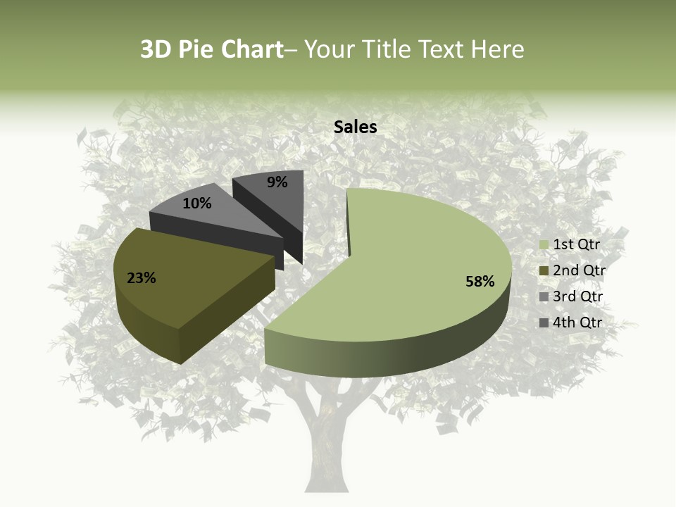 A Tree Filled With Lots Of Money On Top Of A White Background PowerPoint Template
