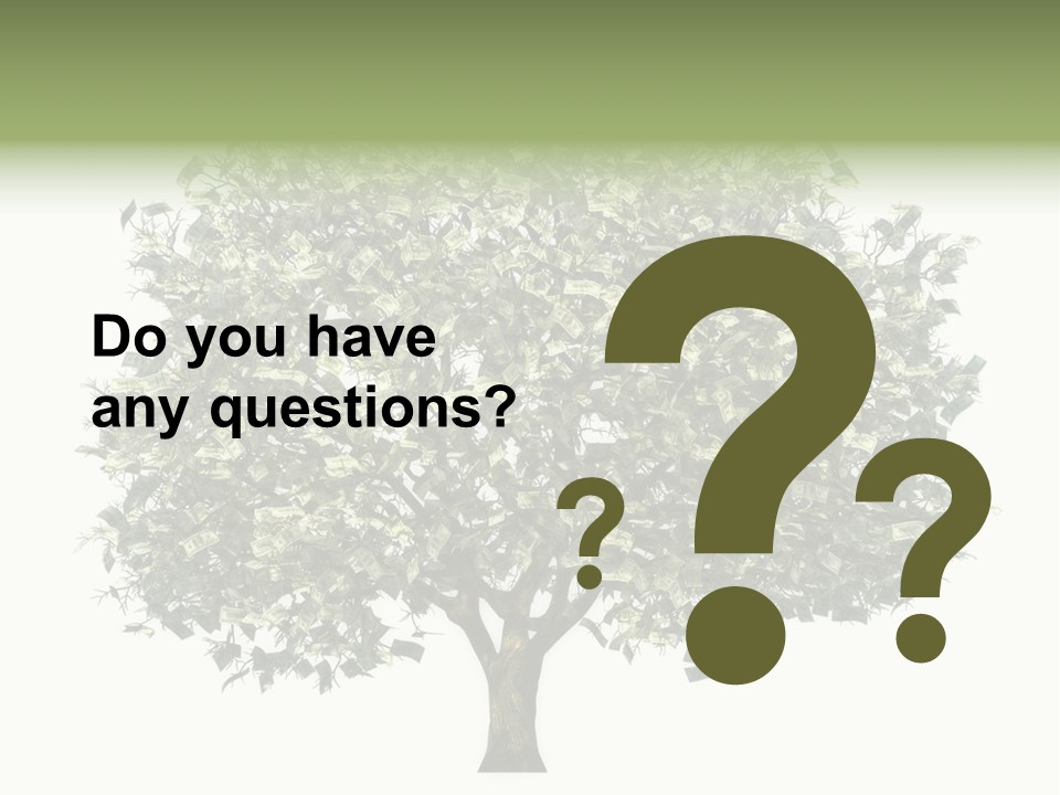 A Tree Filled With Lots Of Money On Top Of A White Background PowerPoint Template