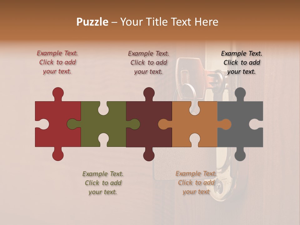 A Door Handle With A House Shaped Key On It PowerPoint Template