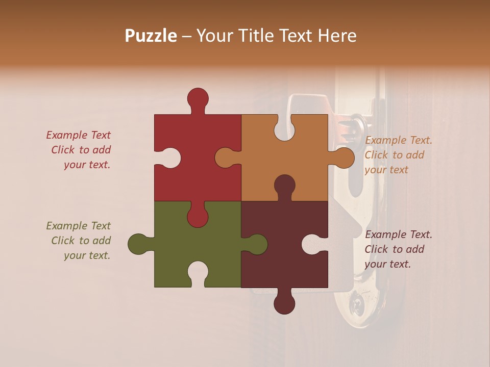 A Door Handle With A House Shaped Key On It PowerPoint Template