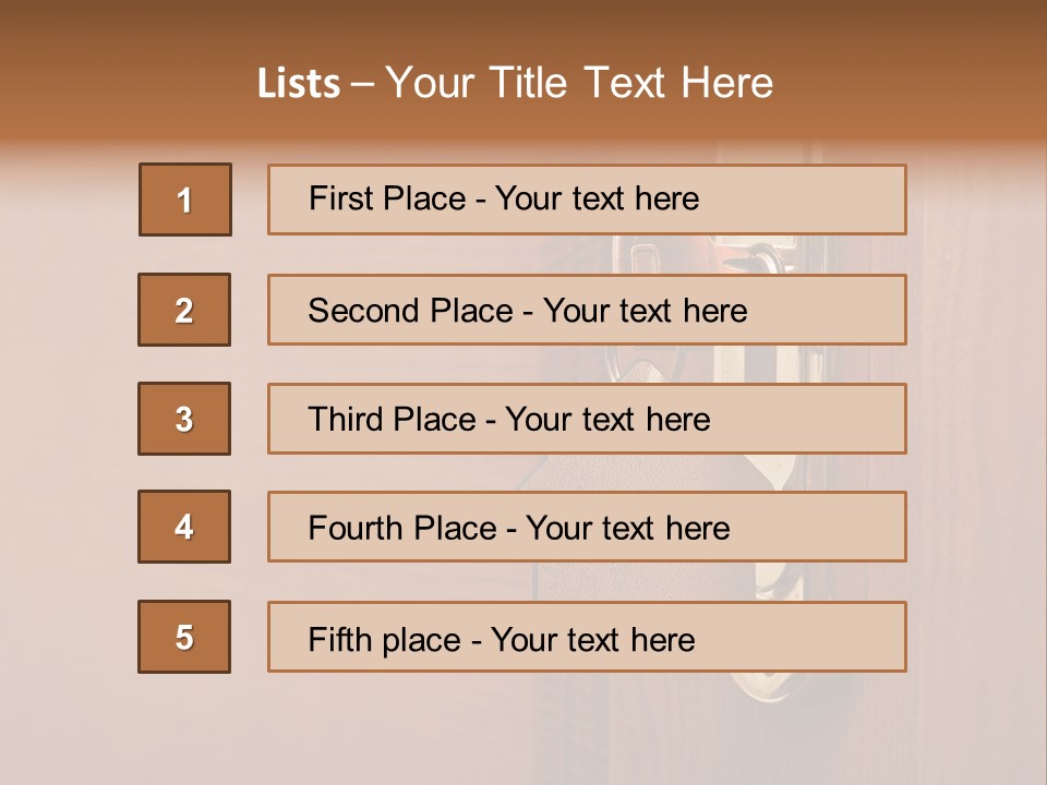 A Door Handle With A House Shaped Key On It PowerPoint Template