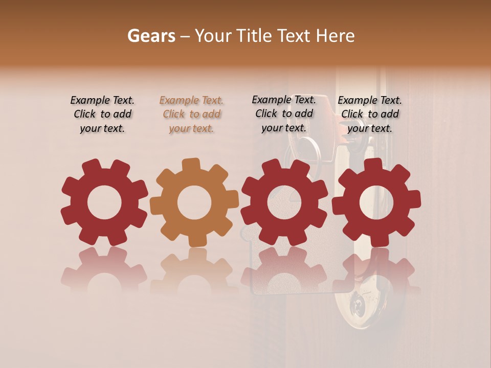 A Door Handle With A House Shaped Key On It PowerPoint Template