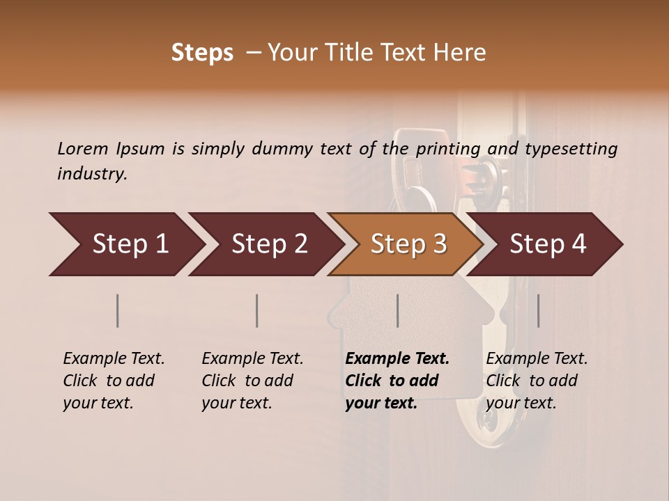 A Door Handle With A House Shaped Key On It PowerPoint Template