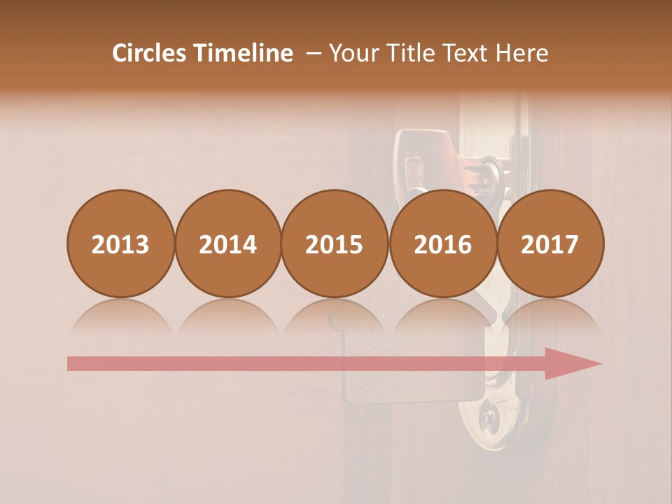 A Door Handle With A House Shaped Key On It PowerPoint Template