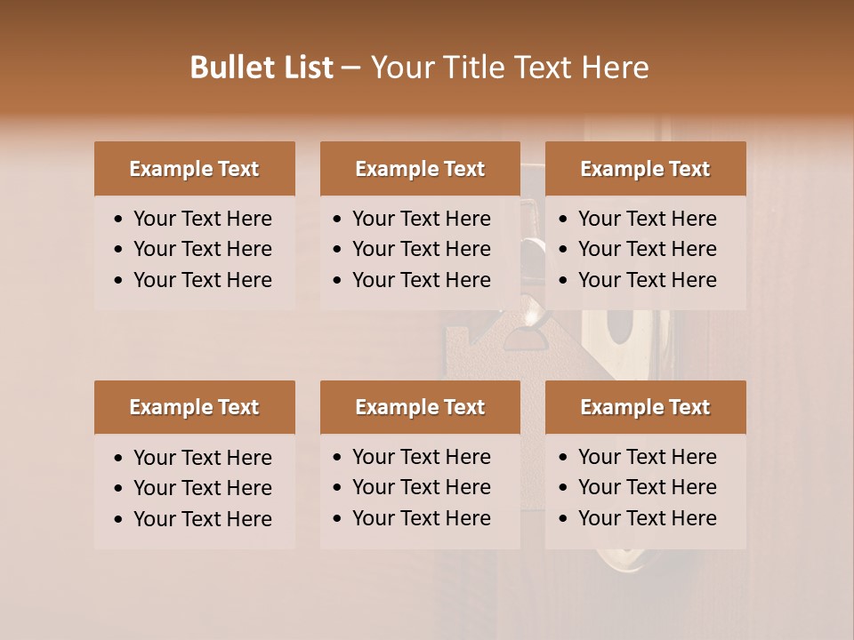 A Door Handle With A House Shaped Key On It PowerPoint Template