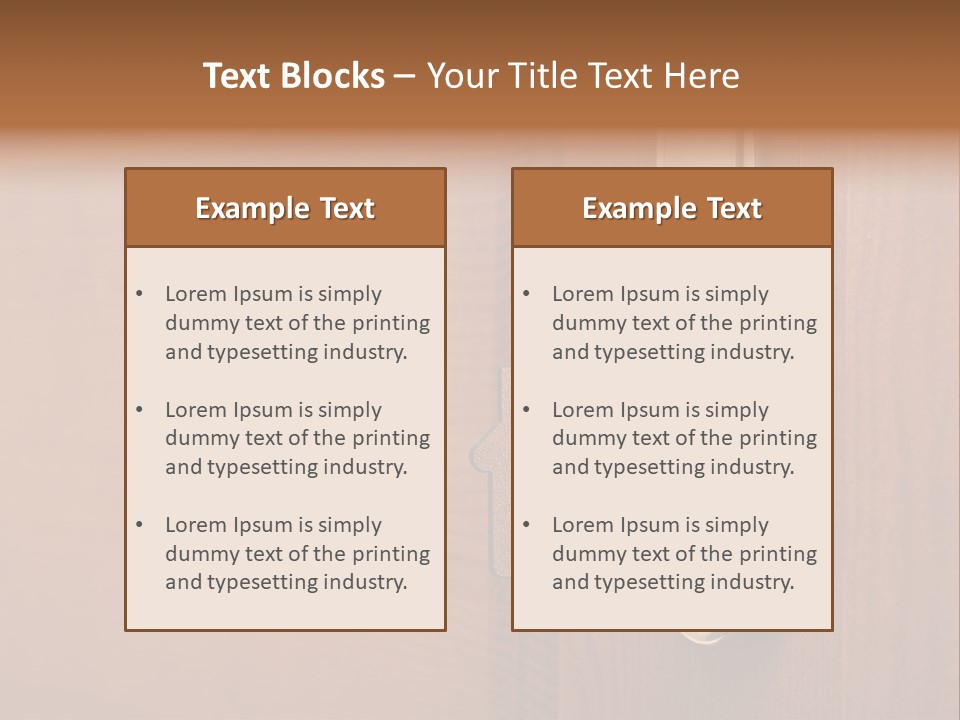 A Door Handle With A House Shaped Key On It PowerPoint Template