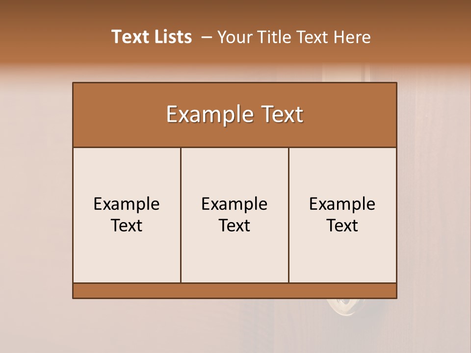 A Door Handle With A House Shaped Key On It PowerPoint Template