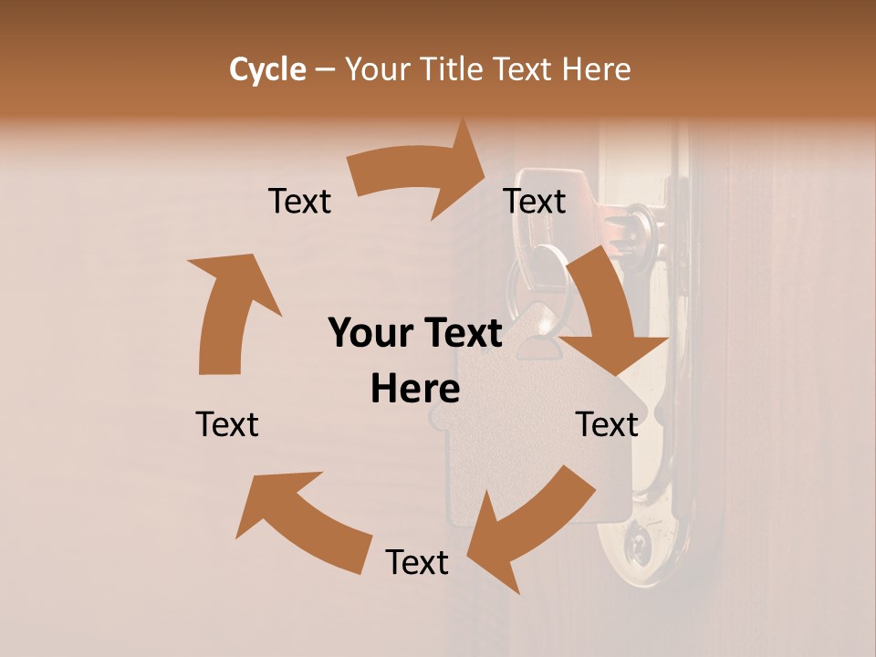 A Door Handle With A House Shaped Key On It PowerPoint Template