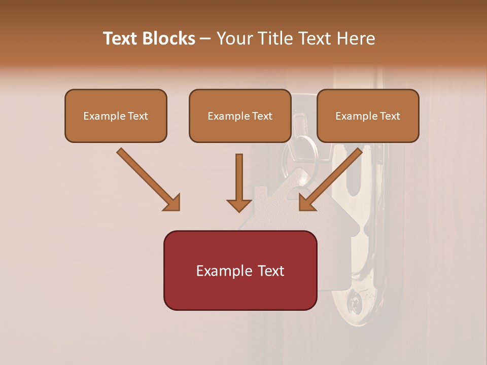 A Door Handle With A House Shaped Key On It PowerPoint Template