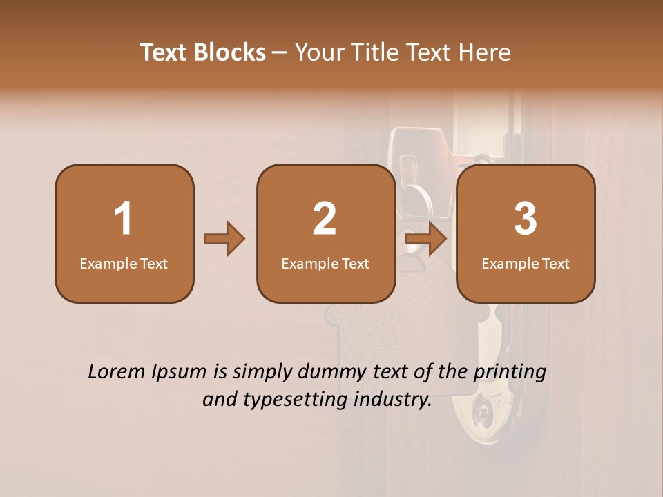 A Door Handle With A House Shaped Key On It PowerPoint Template
