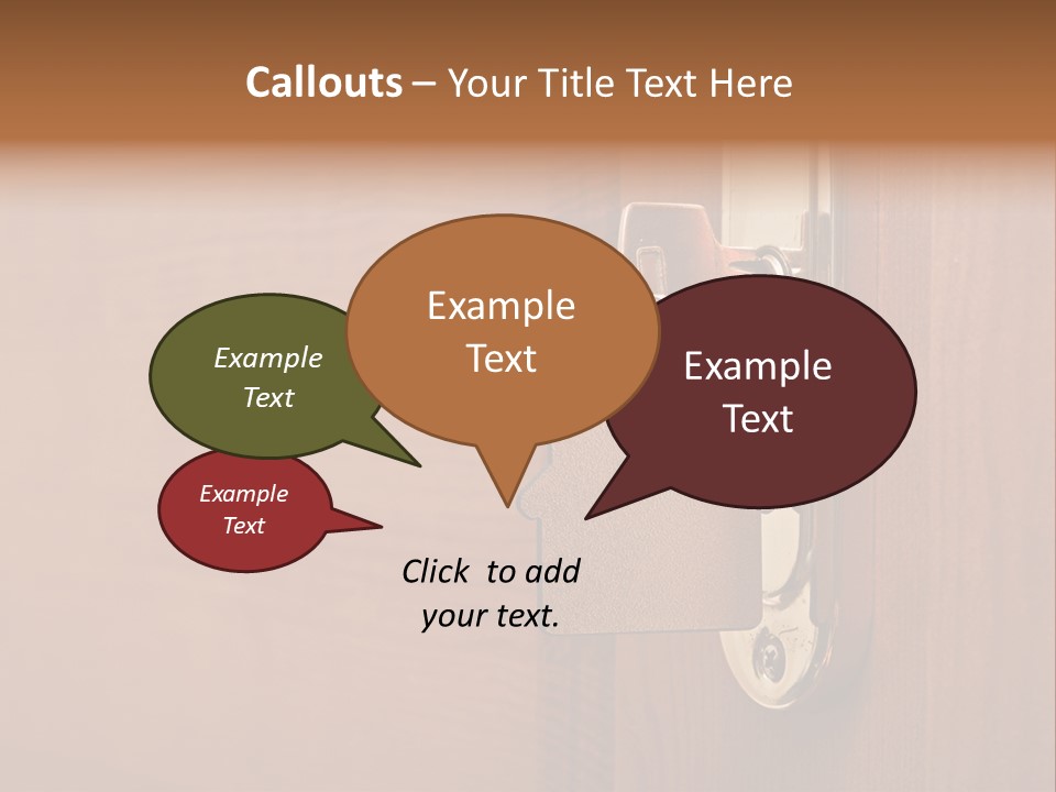 A Door Handle With A House Shaped Key On It PowerPoint Template