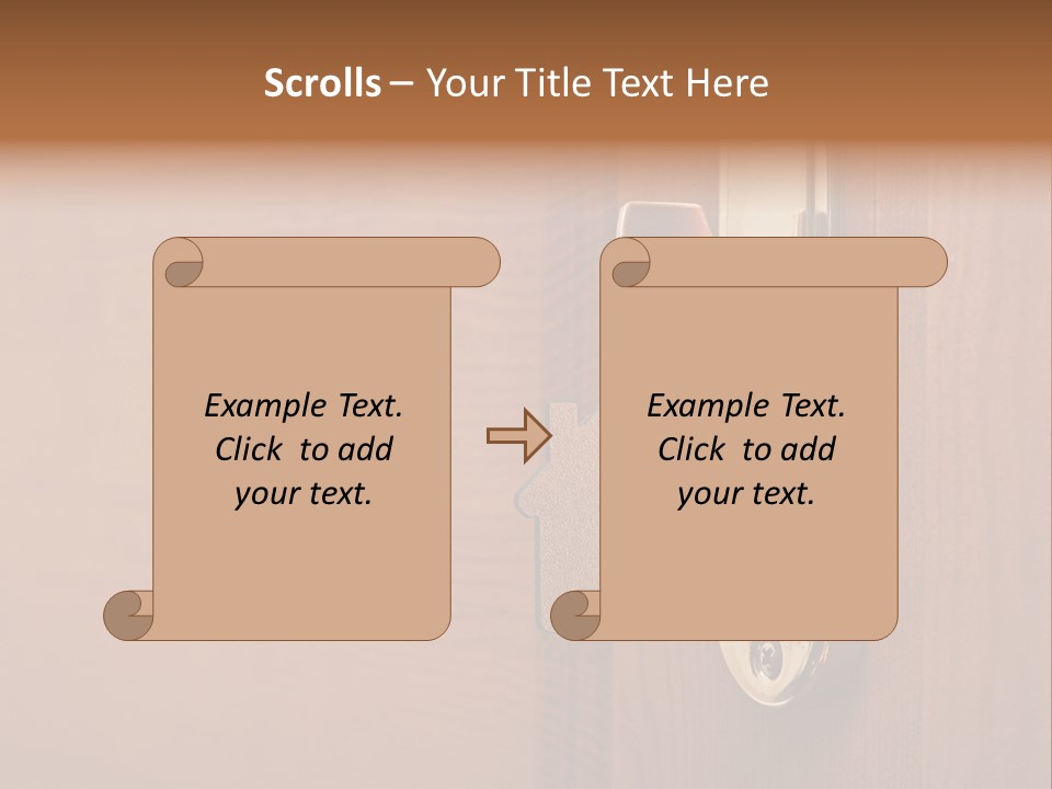 A Door Handle With A House Shaped Key On It PowerPoint Template