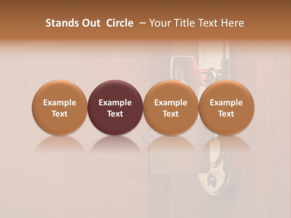 A Door Handle With A House Shaped Key On It PowerPoint Template