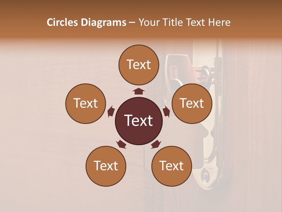 A Door Handle With A House Shaped Key On It PowerPoint Template