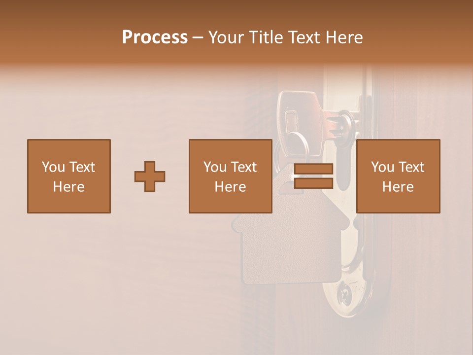 A Door Handle With A House Shaped Key On It PowerPoint Template