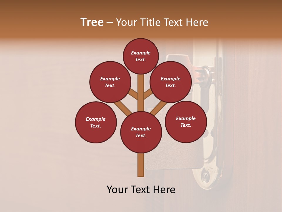 A Door Handle With A House Shaped Key On It PowerPoint Template