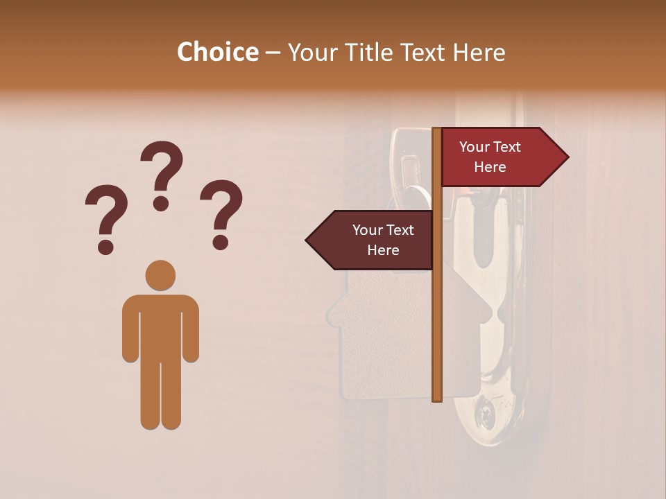 A Door Handle With A House Shaped Key On It PowerPoint Template