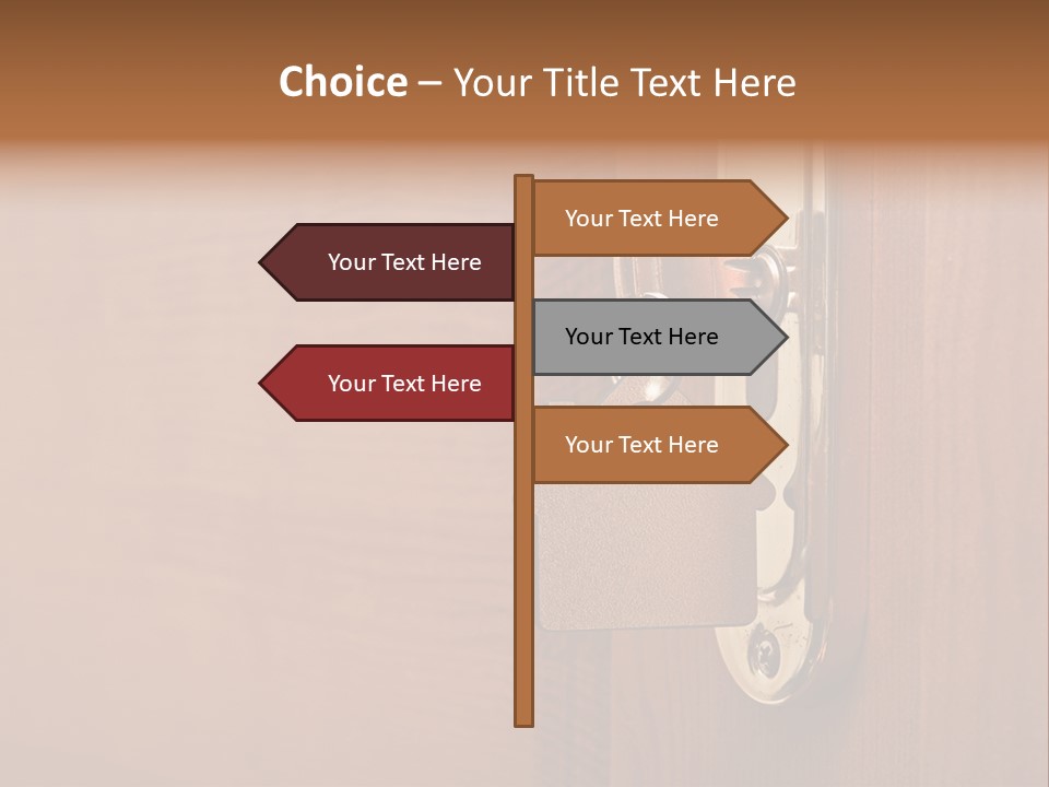 A Door Handle With A House Shaped Key On It PowerPoint Template