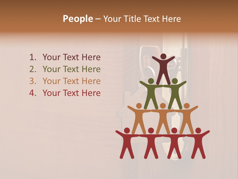 A Door Handle With A House Shaped Key On It PowerPoint Template