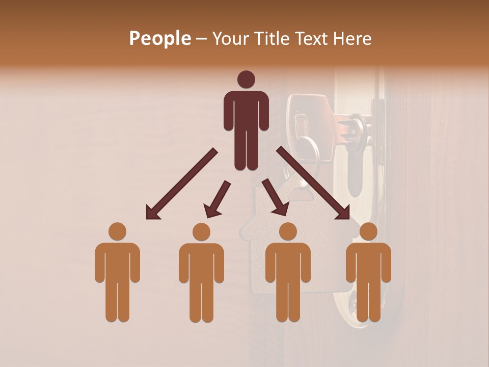 A Door Handle With A House Shaped Key On It PowerPoint Template