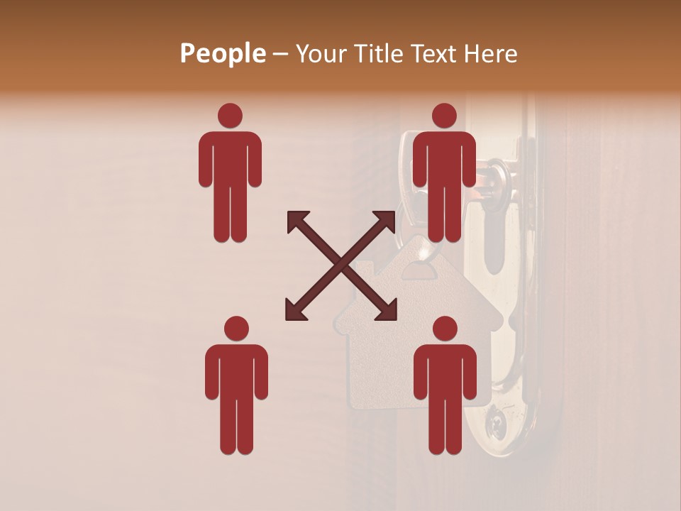 A Door Handle With A House Shaped Key On It PowerPoint Template