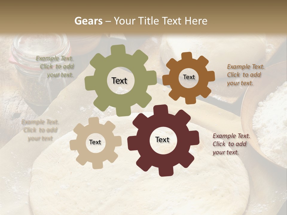 A Table Topped With Lots Of Dough On Top Of A Wooden Table PowerPoint Template