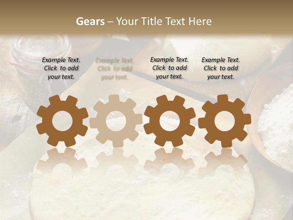 A Table Topped With Lots Of Dough On Top Of A Wooden Table PowerPoint Template
